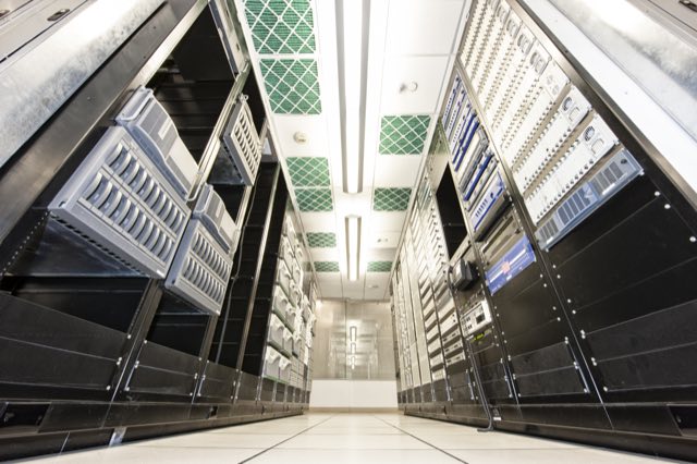 A South African data centre with rows of server racks