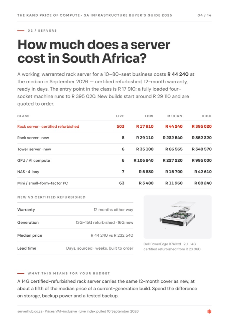 Page 4 · How much does a server cost in South Africa?