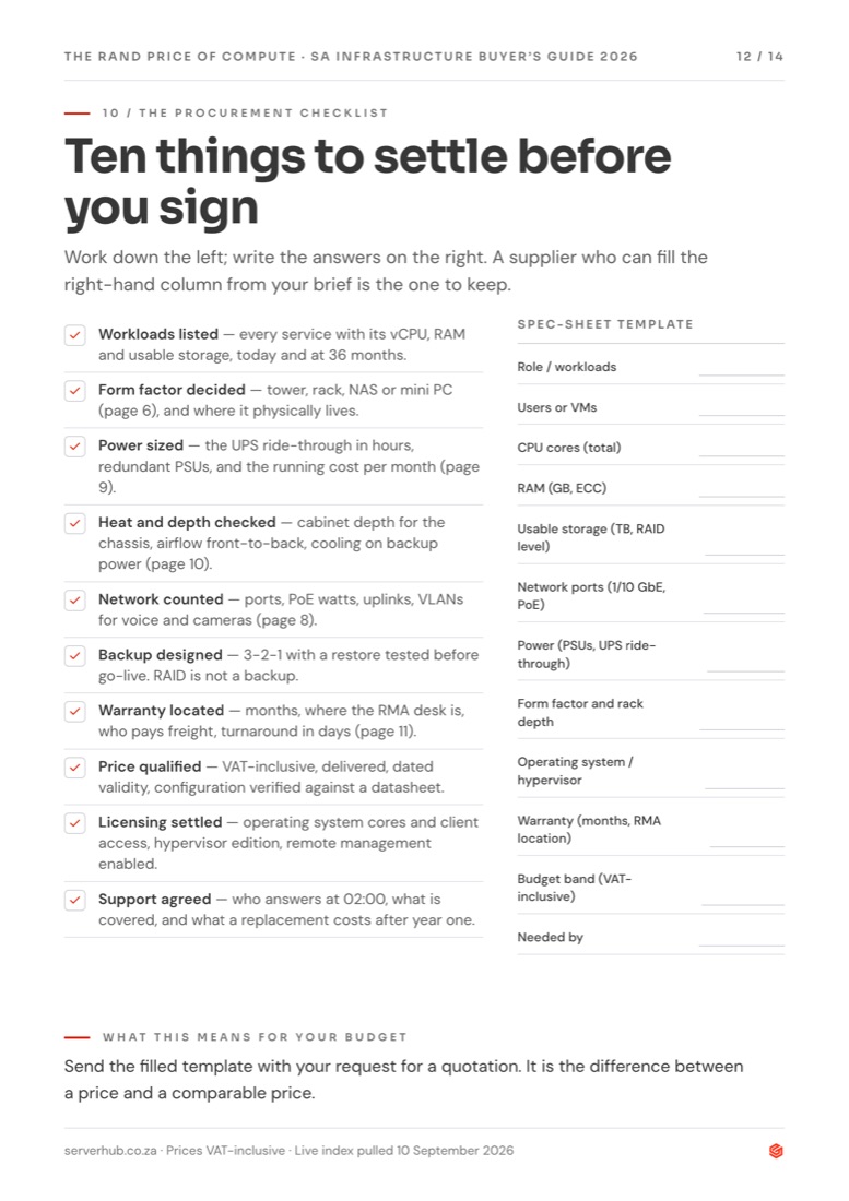 Page 12 · The procurement checklist