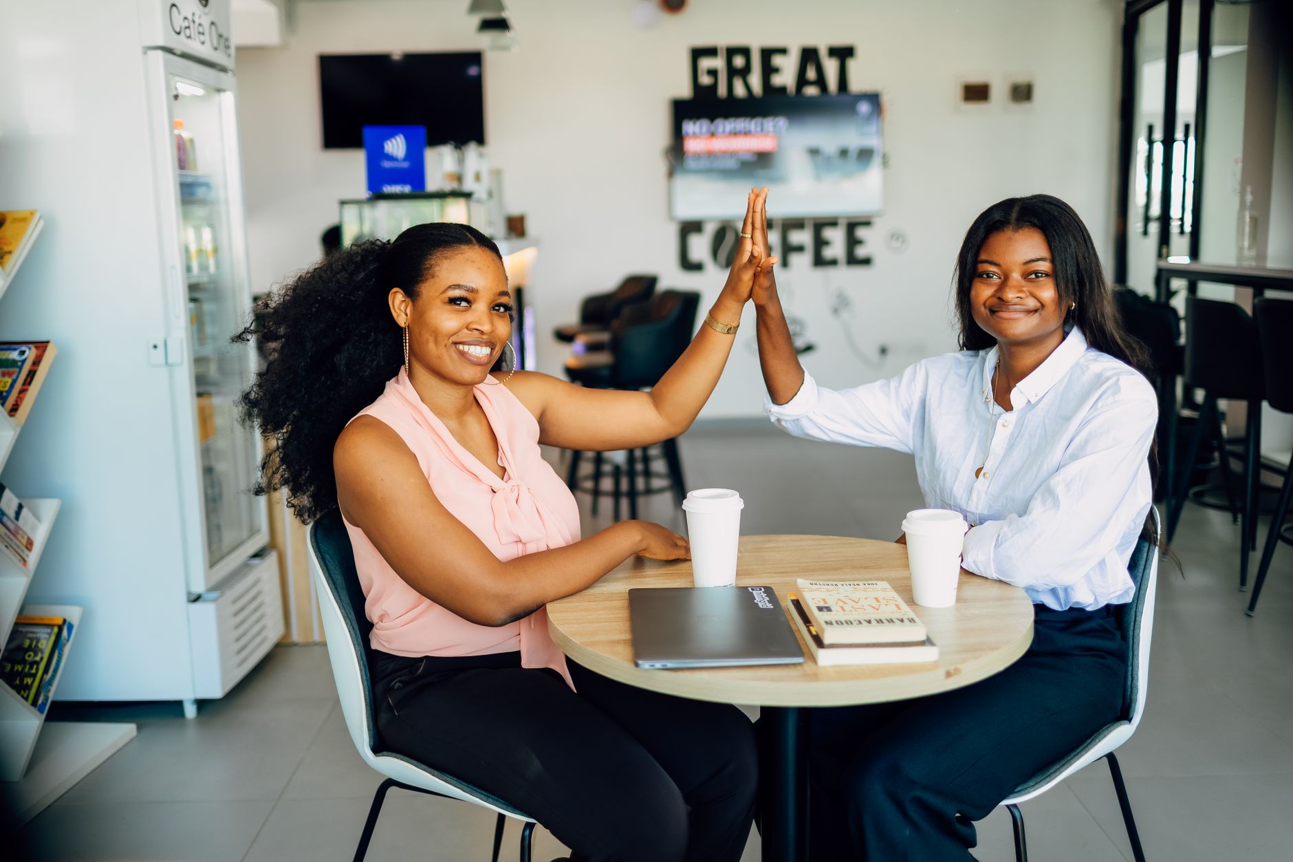Partners celebrating a successful month